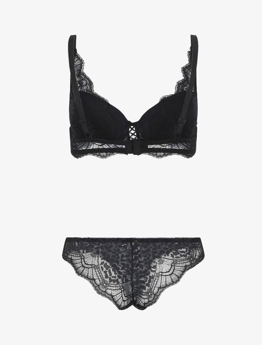 Ensemble emboitant en dentelle - Noir - 3