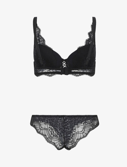 Ensemble emboitant en dentelle - Noir - 3