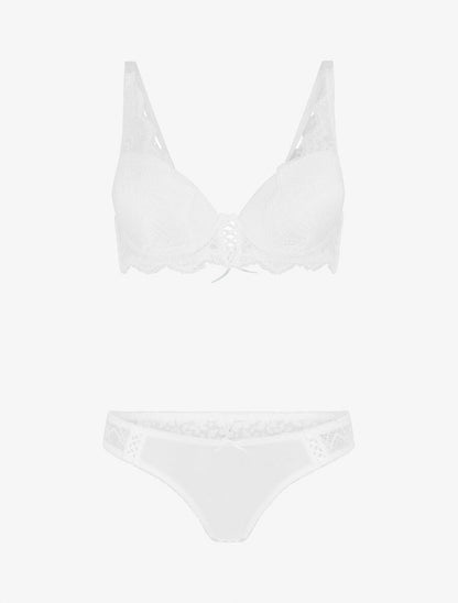 Ensemble emboitant en dentelle - Blanc - 1