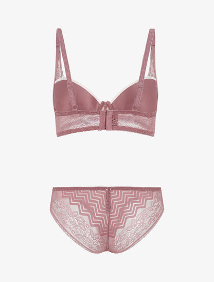 Ensemble push up à dentelle - Rose - 3