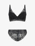 Ensemble emboitant en dentelle motif floral - Noir - 4