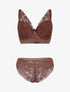 Ensemble push up uni en dentelle - Marron - 1