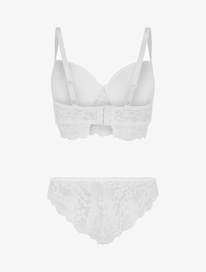 Ensemble push up et bande en dentelle - Blanc - 2