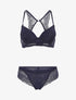 Ensemble push up dos nageur en dentelle - Marine - 4
