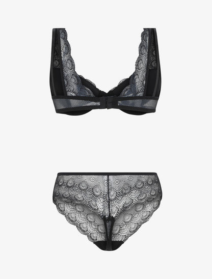 Ensemble push up en dentelle - Noir - 3