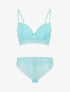 Ensemble push up bande en dentelle - Turquoise - 1