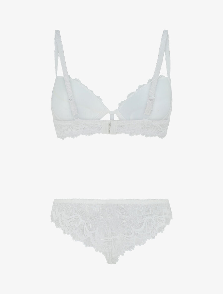Ensemble soutien-gorge push up et shorty en dentelle - Blanc - 3