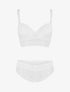 Ensemble push up à large bande en dentelle - Blanc - 4