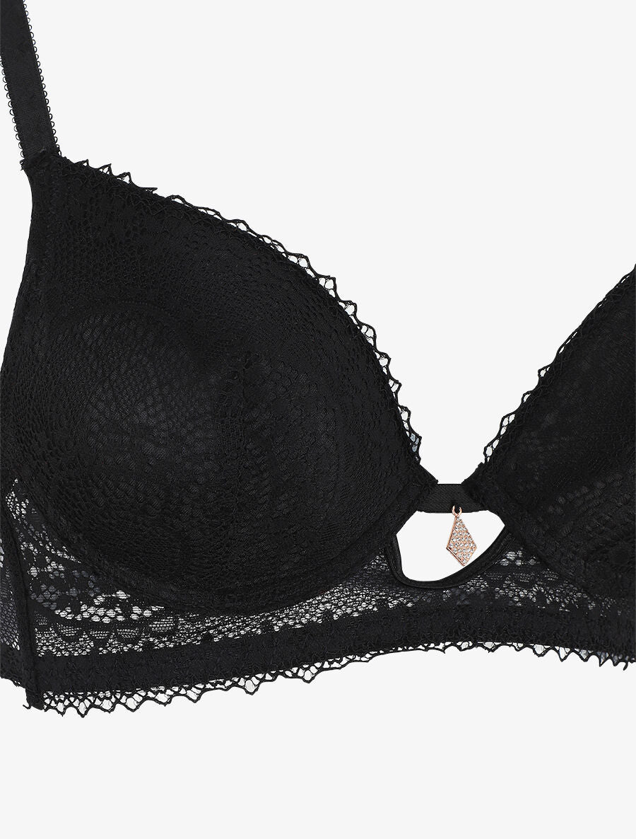 Ensemble dentelle à bijoux strass - Noir - 4