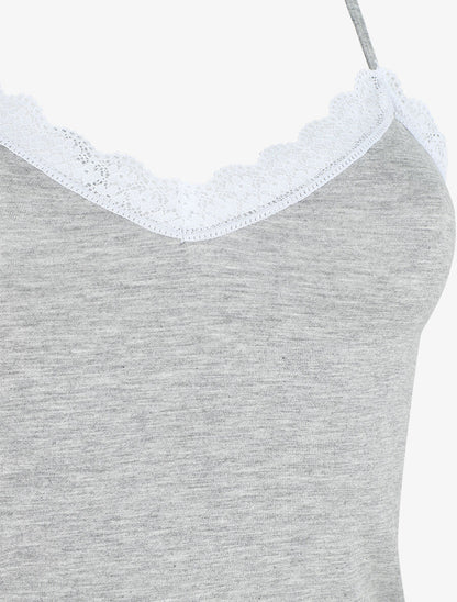 Ensemble pyjama débardeur et short uni - Gris clair - 3