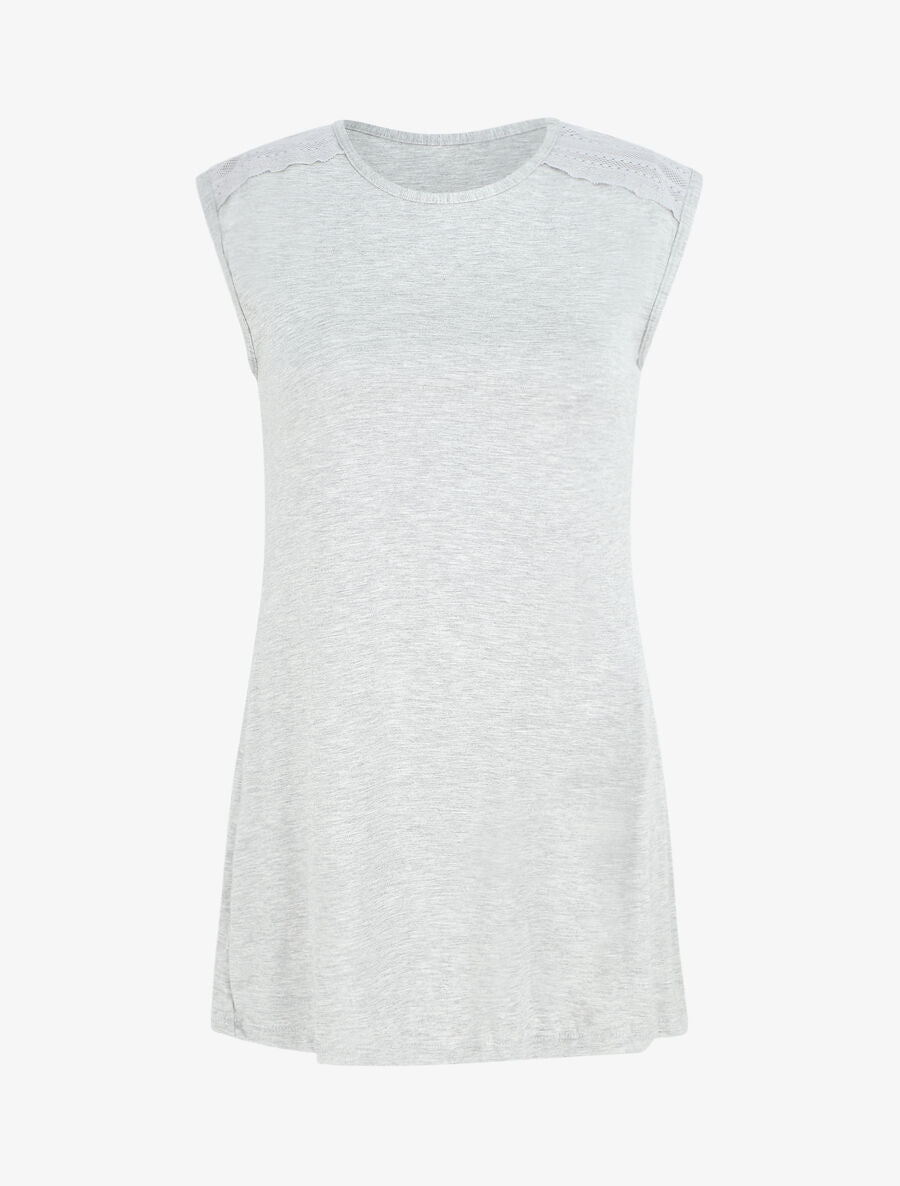 Robe pyjama unie - Gris - 1