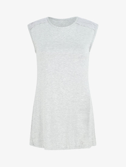 Robe pyjama unie - Gris - 1