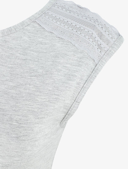 Robe pyjama unie - Gris - 3