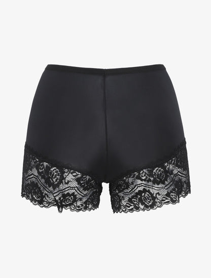 Ensemble pyjama à détail dentelle et noeud - Noir - 5