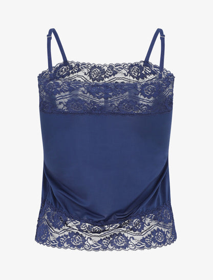 Ensemble pyjama à détail dentelle et noeud - Marine - 2