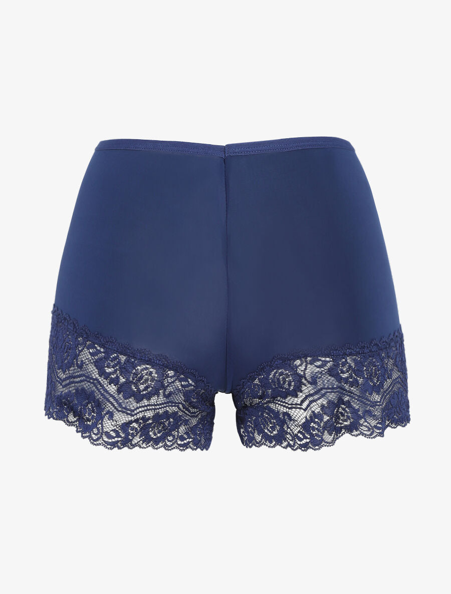 Ensemble pyjama à détail dentelle et noeud - Marine - 5