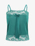 Ensemble pyjama à détail dentelle et noeud - Vert sapin - 1
