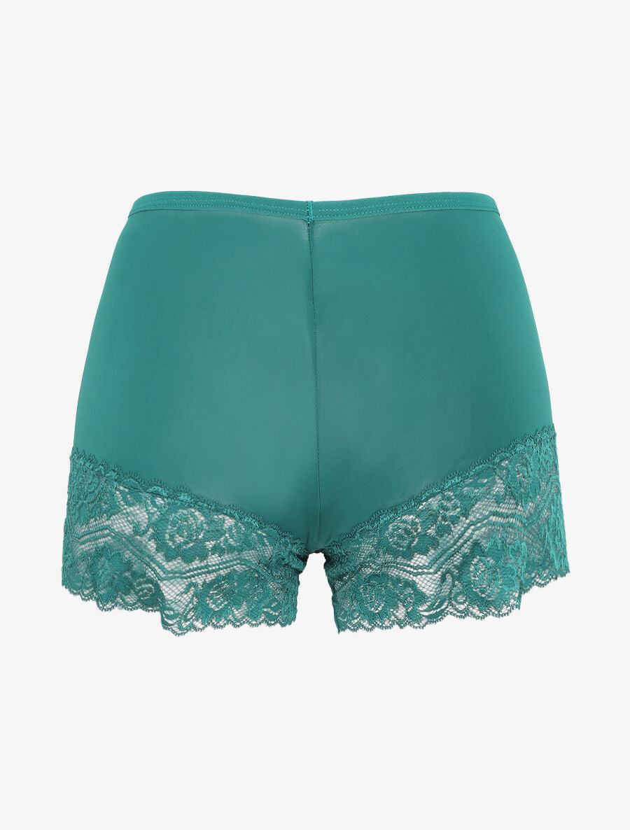 Ensemble pyjama à détail dentelle et noeud - Vert sapin - 5