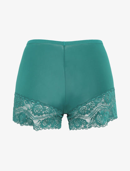 Ensemble pyjama à détail dentelle et noeud - Vert sapin - 5