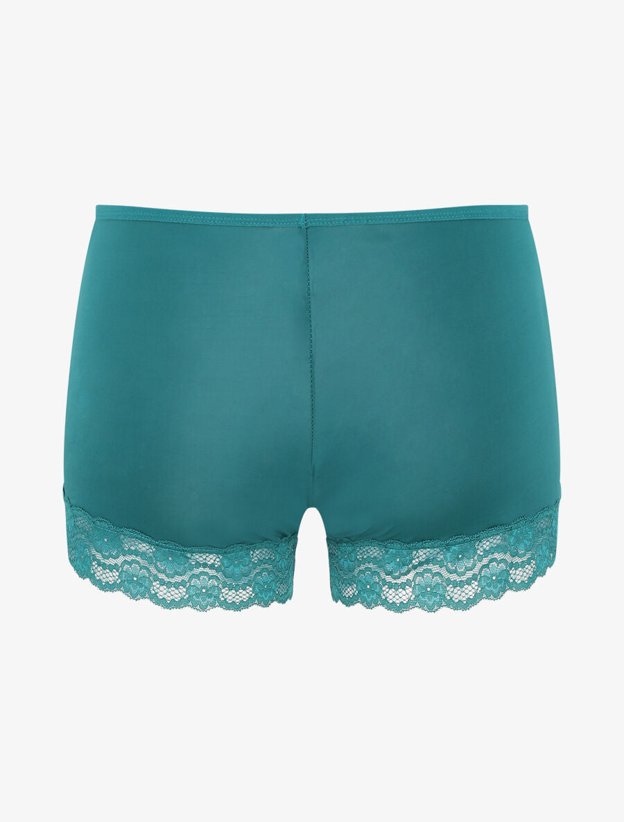 Ensemble pyjama uni à détail dentelle - Vert sapin - 5