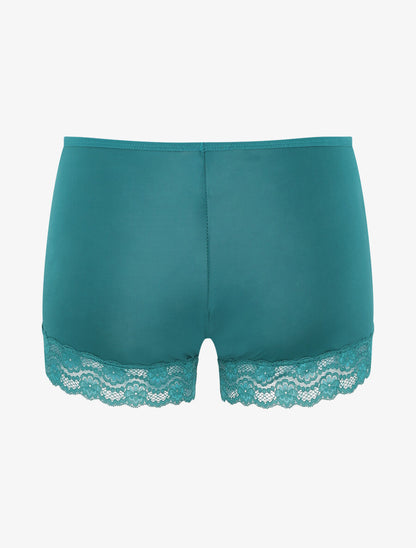 Ensemble pyjama uni à détail dentelle - Vert sapin - 5