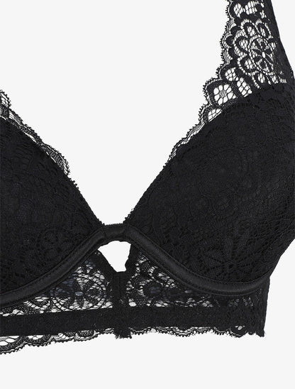 Ensemble push up bande en dentelle - Noir - 3