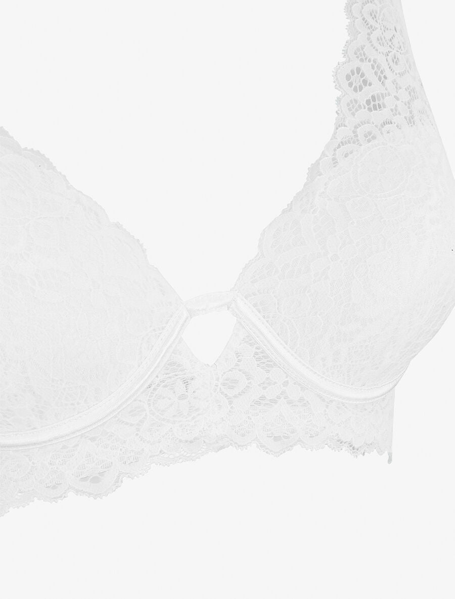 Ensemble push up bande en dentelle - Blanc - 4