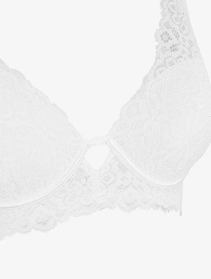 Ensemble push up bande en dentelle - Blanc - 4