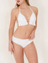Bikini triangle uni à détail bijoux - Blanc - 1