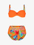 Bikini à imprimé fleurs tropicales - Orange - 1