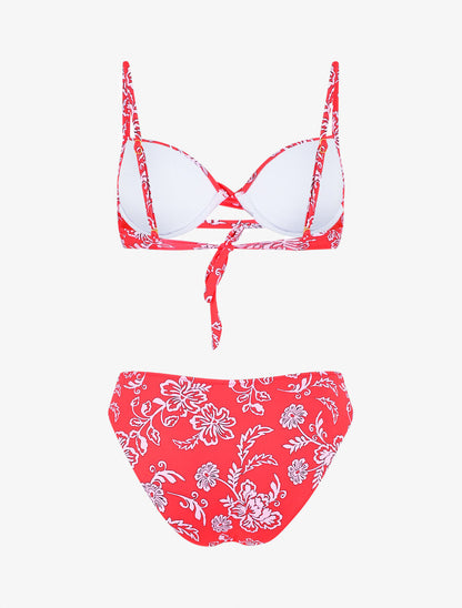 Bikini imprimé fleurs hawaïennes - Rose fluo - 4