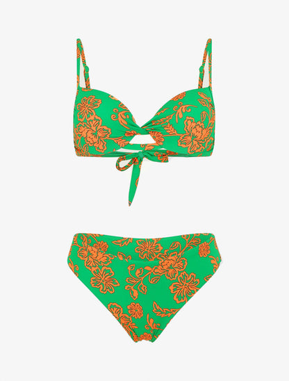 Bikini imprimé fleurs hawaïennes - Vert - 5