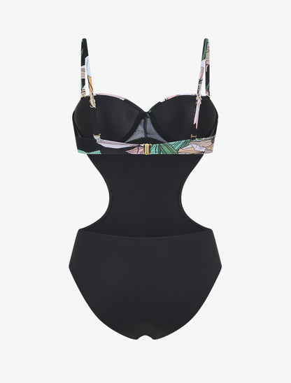 Maillot de bain une pièce ajouré - Noir - 4
