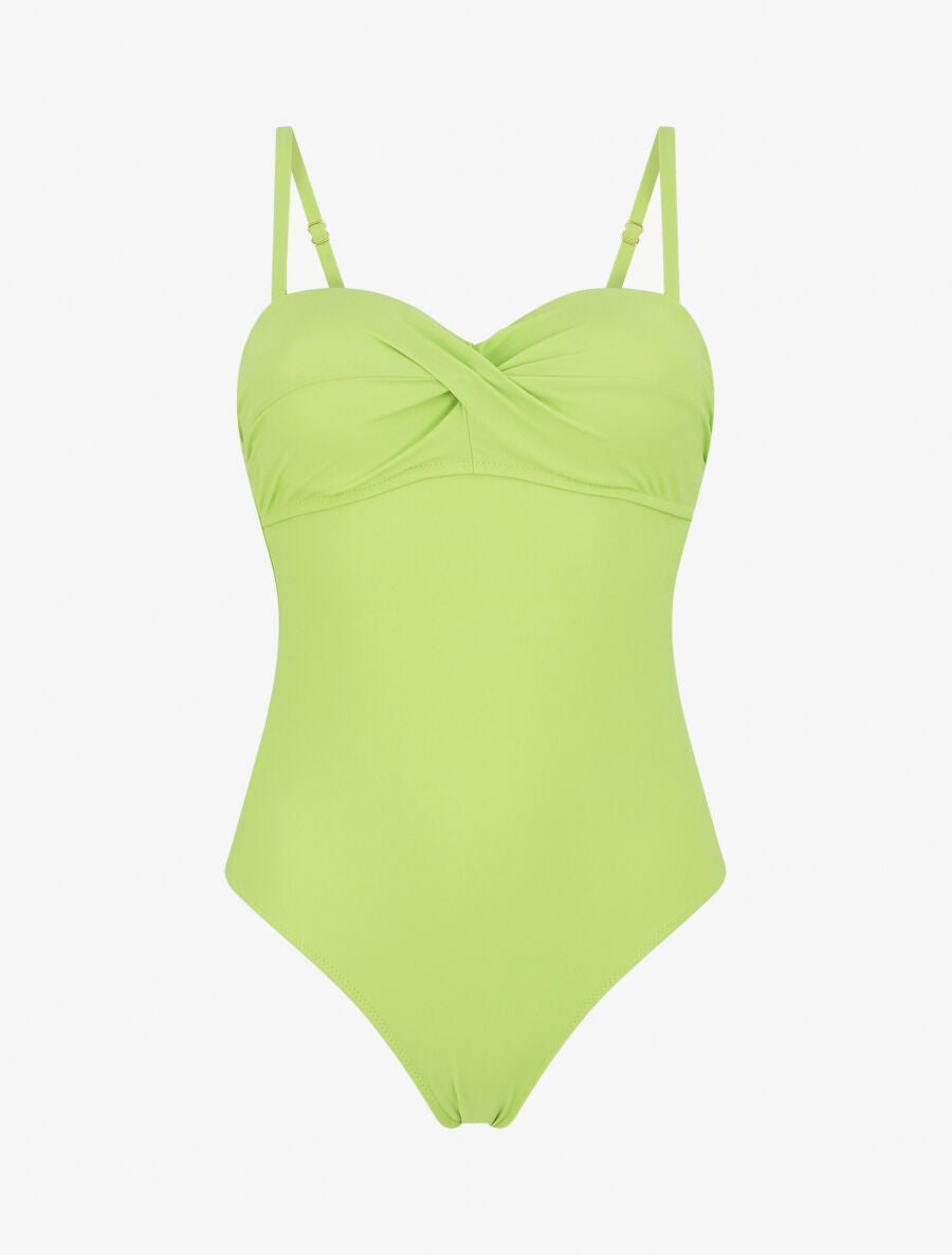 Maillot de bain une pièce uni - Vert anis - 5