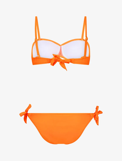 Bikini uni et noeuds - Orange - 2