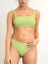 Bikini uni côtelé - Vert anis - 1