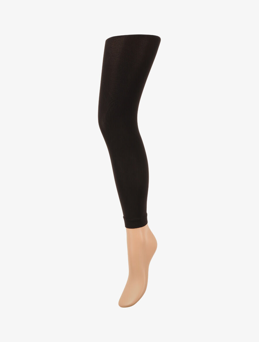 Collants unis style leggings - Noir - 1