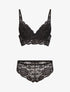 Ensemble lingerie en dentelle irisée - Noir - 1