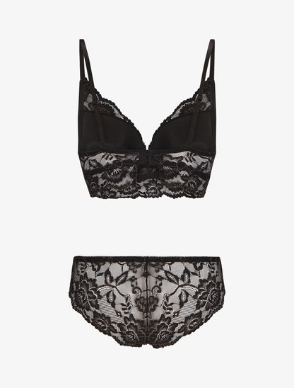 Ensemble lingerie en dentelle irisée - Noir - 2
