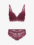 Ensemble lingerie en dentelle irisée - Prune - 3