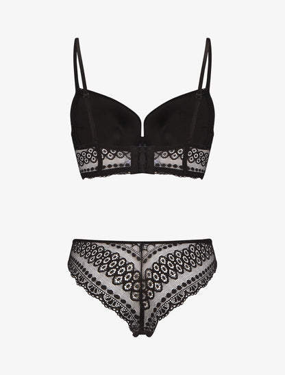 Ensemble lingerie en dentelle - Noir - 2