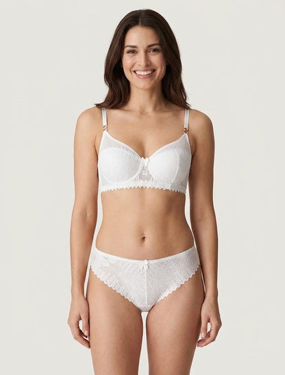 Conjunto de sujetador y tanga de encaje - Blanco