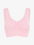 Brassière uni avec coussinets amovibles et broderies - Rose - 1