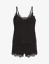 Ensemble caraco et short de pyjama - Noir - 1
