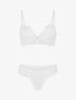 Ensemble soutien-gorge et string en dentelle fantaisie - Blanc - 1