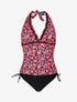 Maillot de bain tankini à fleurs - Noir/rose fluo - 4