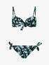 Maillot de bain 2 pièces à noeud imprimé floral - Noir - 4