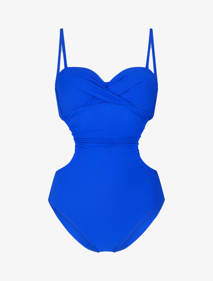 Trikini uni torsadé - Bleu électrique - 1