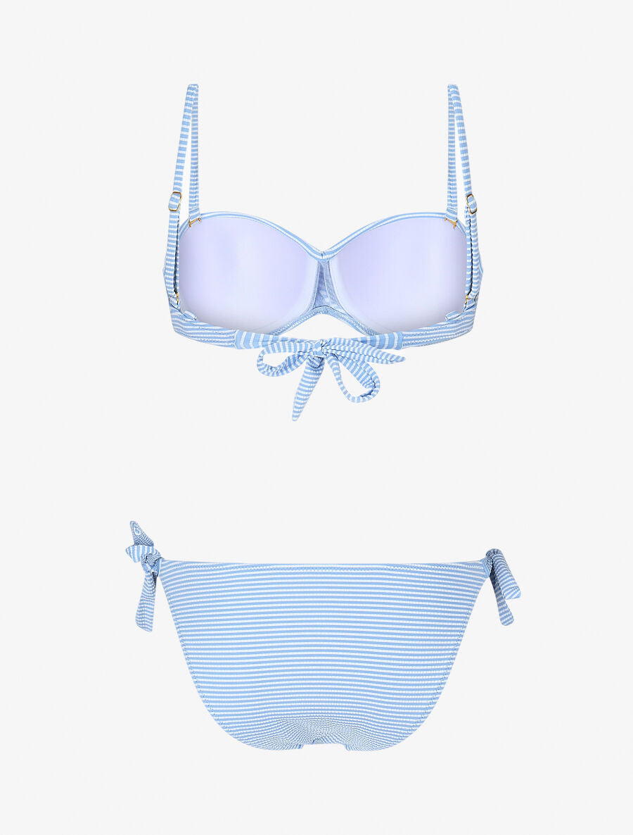 Bikini imprimé rayé - Bleu ciel - 2