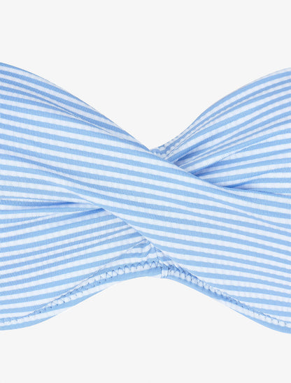 Bikini imprimé rayé - Bleu ciel - 3